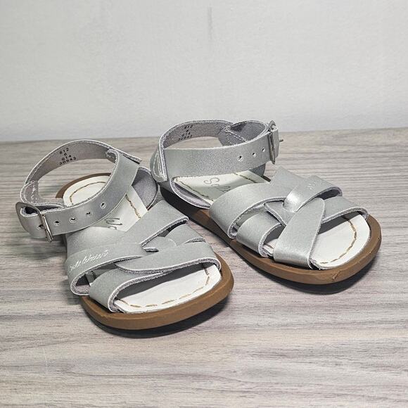 Salt Water Original Sandal Toddler Little Kids 6 Silver Leather Upper - Picture 1 of 10